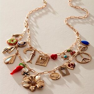 Free People Maximillion Charm Necklace- Flower Power
